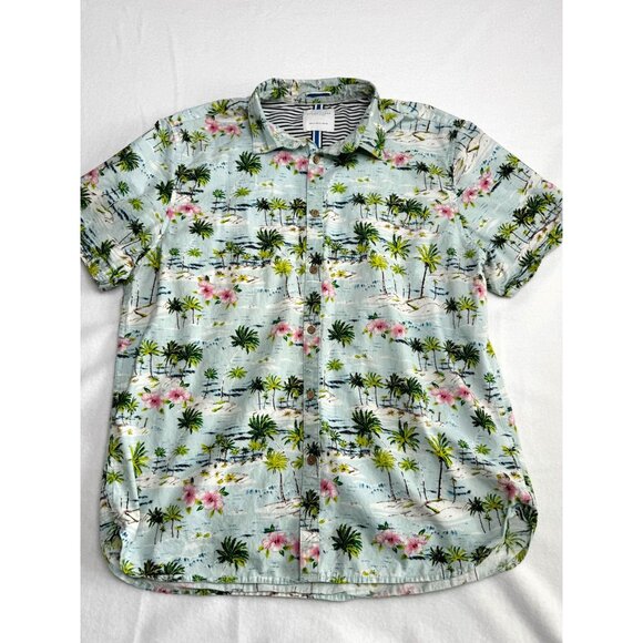 Denim & Flower Ricky Singh Shirt Mens XL Hawaiian Floral Short Sleeve - Picture 1 of 9